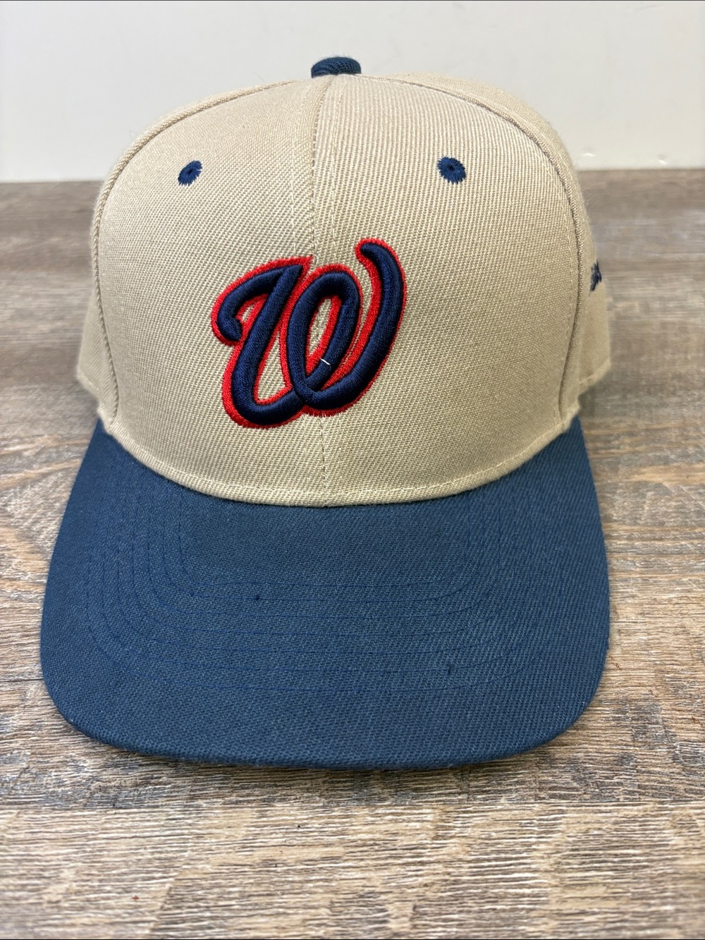 Washington Nationals Snapback Hat Tan Navy Red Embroidered Logo Adjustable Cap